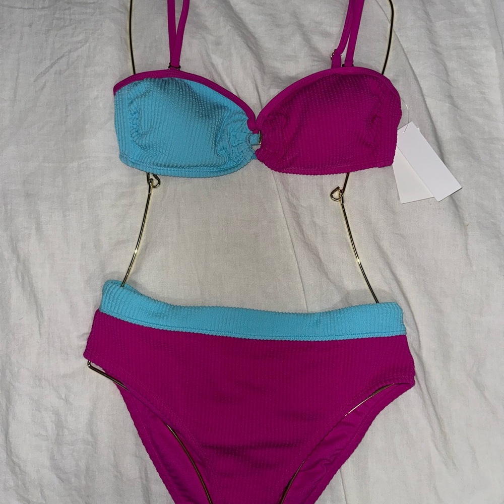 MEDIUM TOP AND SMALL BOTTOM - Pink and Blue Bikini Set
